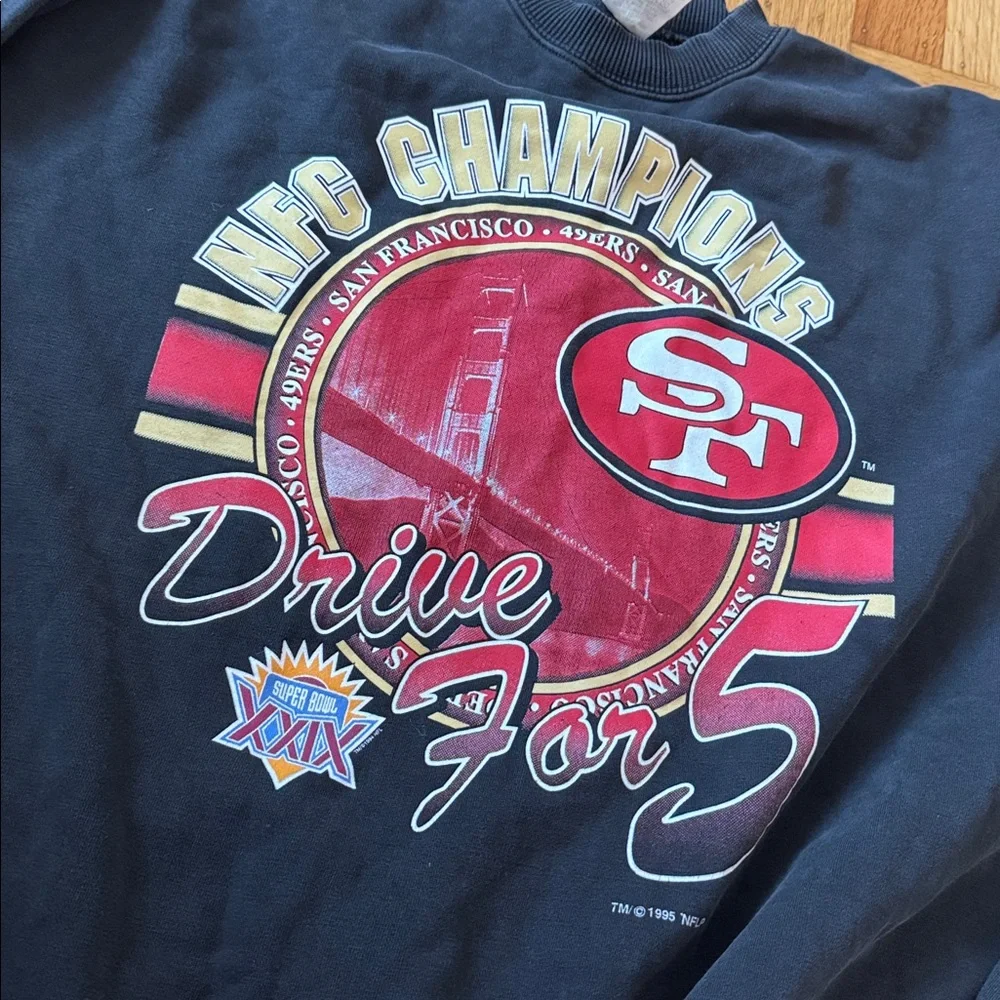 49ers Vintage 1995 Super Bowl XXIX vs 49ers Champions Sweatshirt - Picture 2 of 4
